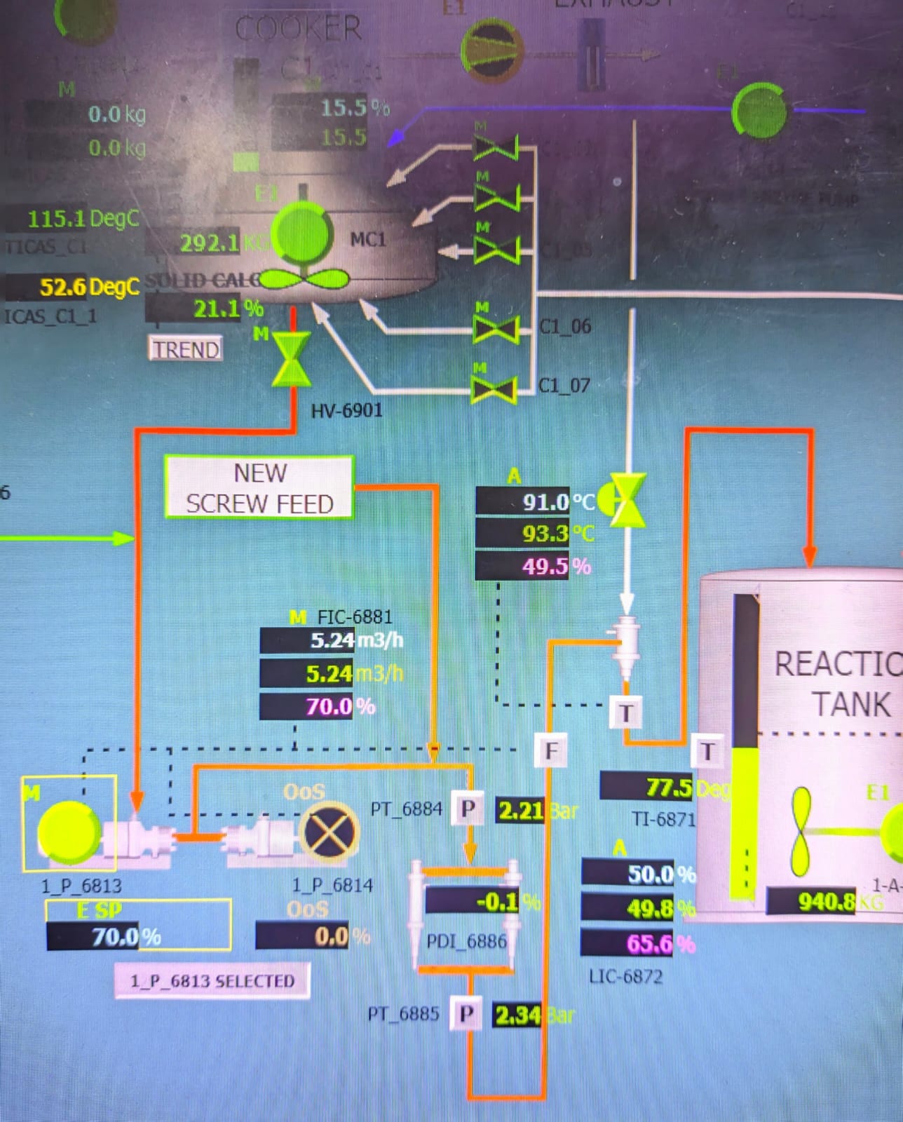 Pemanasan starch dalam reaktor dengan kontrol suhu otomatis